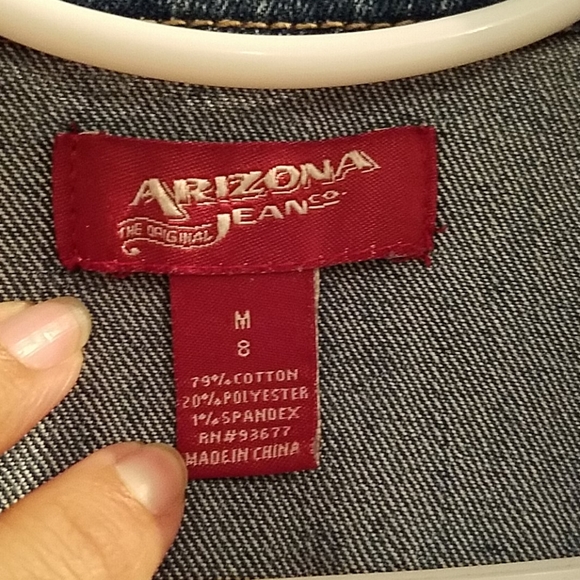 Arizona Jean Company Girl's jean jacket size M 8 - Picture 3 of 3